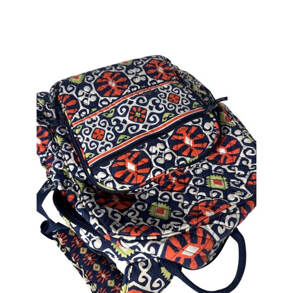Vera Bradley Quilted Backpack With Colorful Pattern & Multiple Pockets Adjustabl - Picture 8 of 9